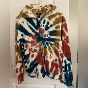 Boys New With Tags L Volcom zippered tie-dyed hoodie